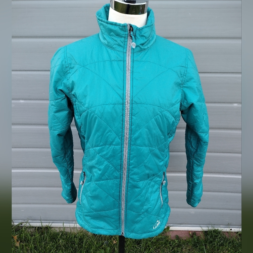 L.L. Bean Teal Quilted Full-Zip Jacket
